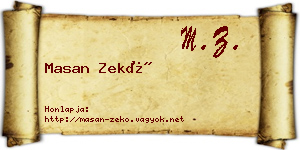 Masan Zekő névjegykártya